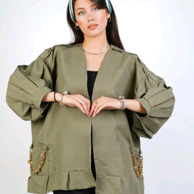 مانتو اسپرت زنانه داکرون جیب زنجیردار1320