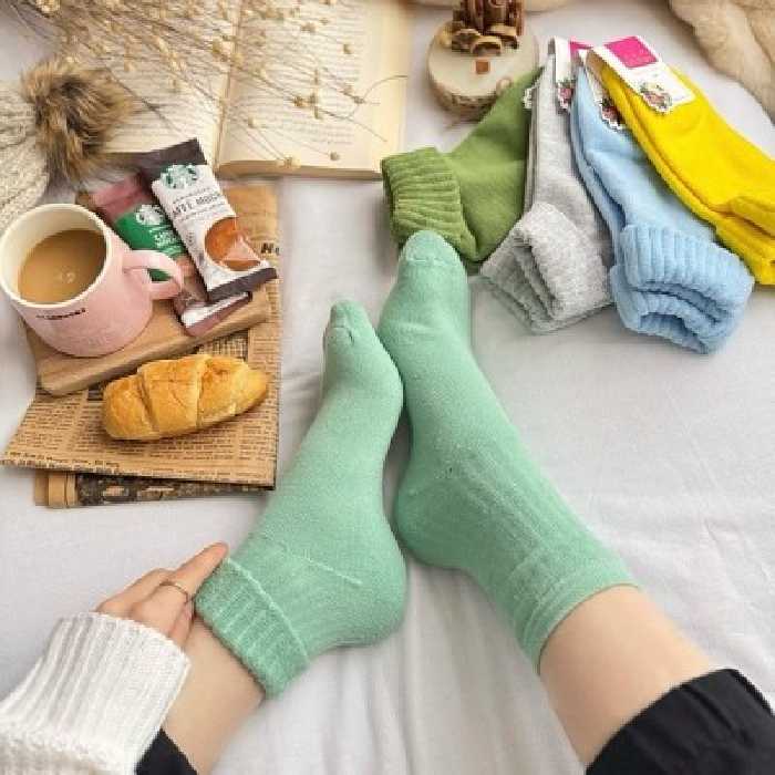 جوراب ساقدار حوله ای لب برگردان بسیار نرم و گرم