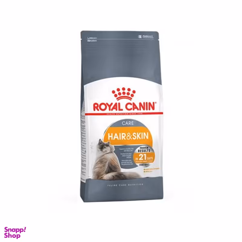 غذای خشک گربه رویال کنین مدل HAIR & SKIN وزن ده کیلوگرم