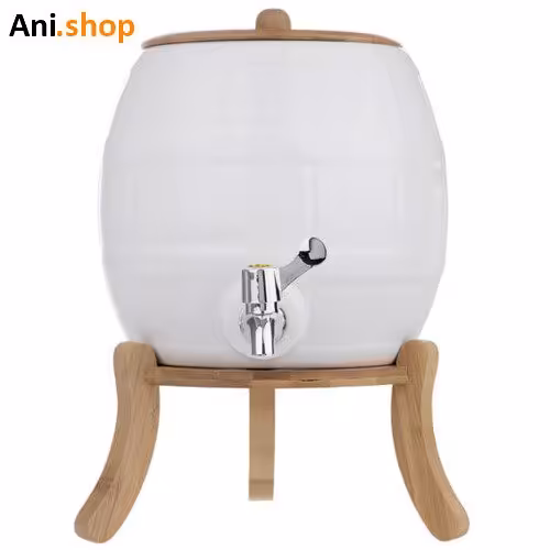 کلمن سرامیکی رنگ سفید پایه چوب کد 2