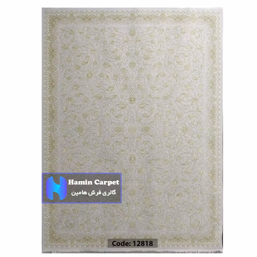 فرش 12 متری 1200 شانه تراکم 3600  نخ اکلریک گل برجسته کد AR12818