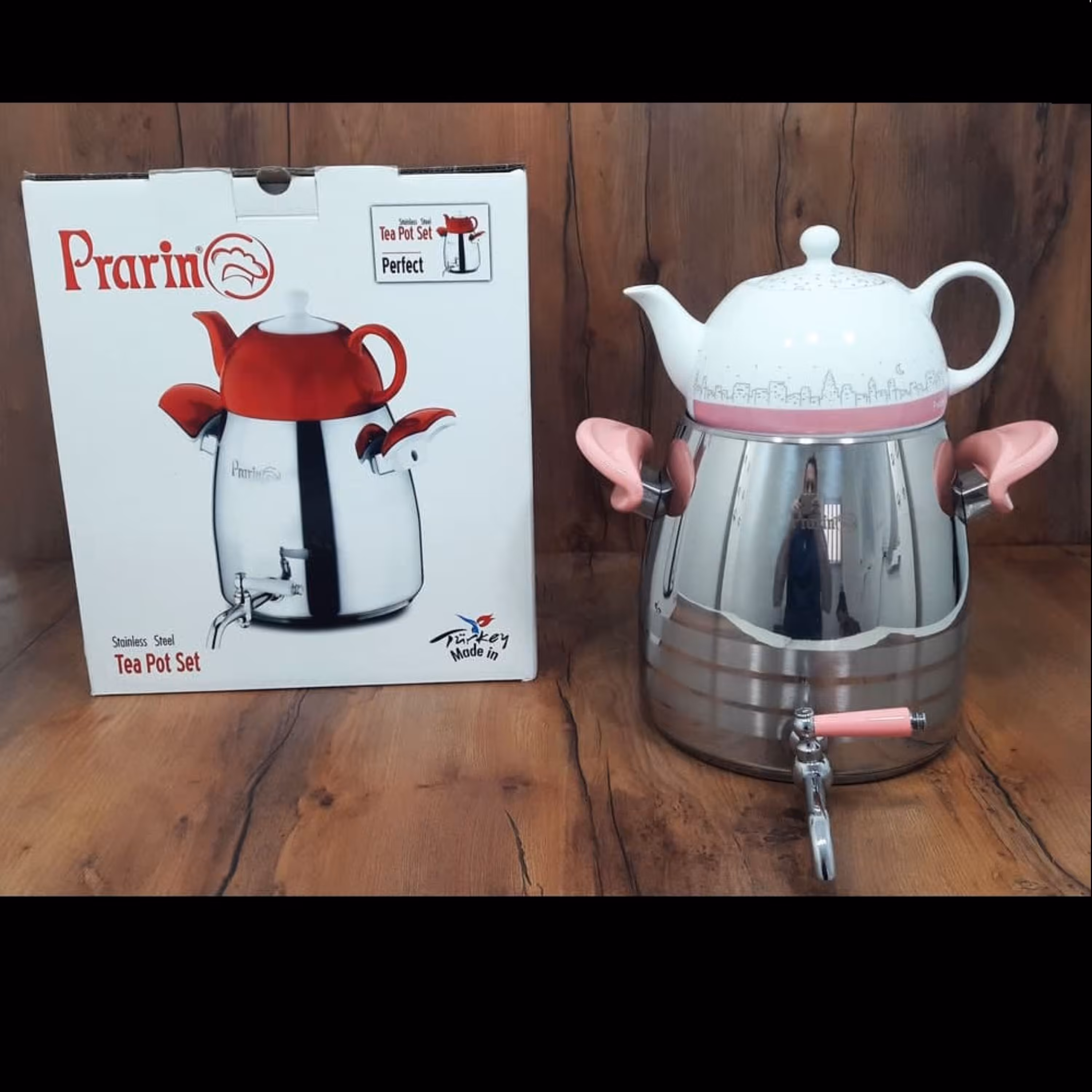 کتری و قوری استیل 6 لیتری برند پرارین PRARIN کد 2092