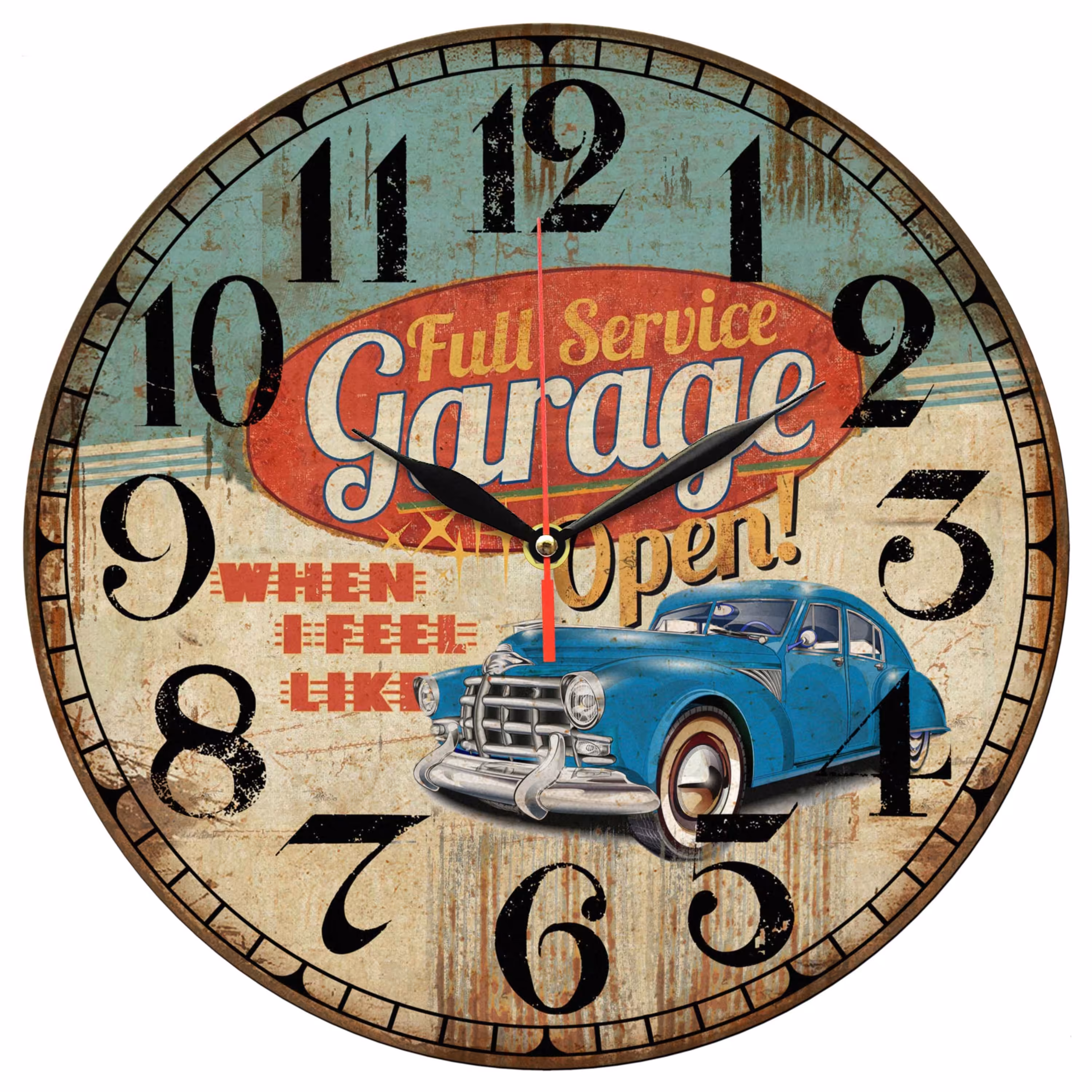 ساعت دیواری مدل 1116 طرح ماشین قدیمی قطر 30