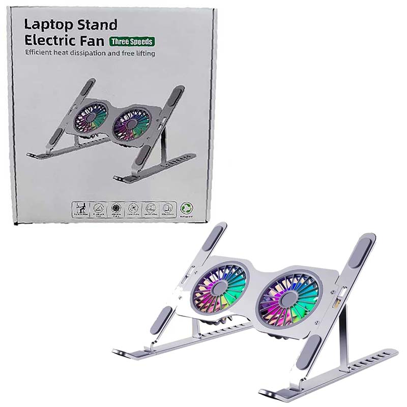 استند لپ تاپ و تبلت 2 فن RGB دار Three Speeds