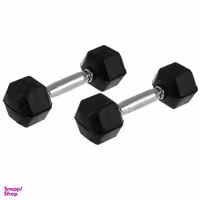 دمبل مدل شش ضلعی D5 وزن 5 کیلوگرم بسته 2 عددی