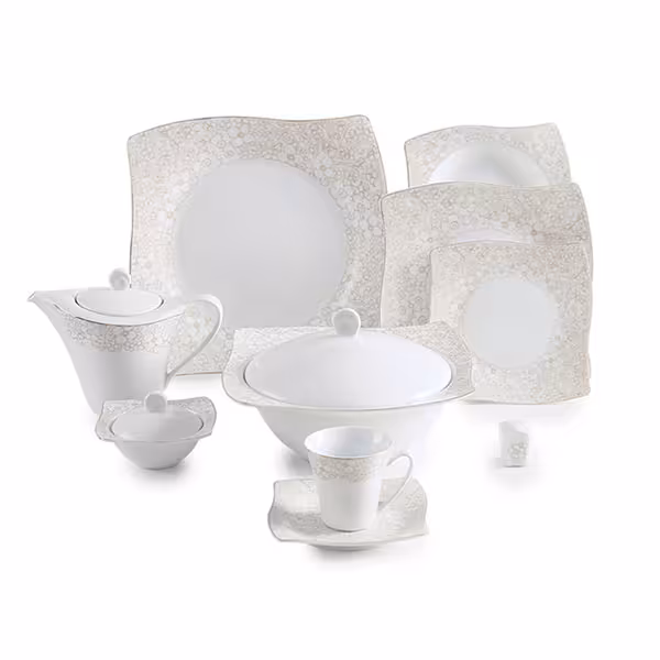 سرویس غذاخوری 91 پارچه چینی زرین مدل کاترین