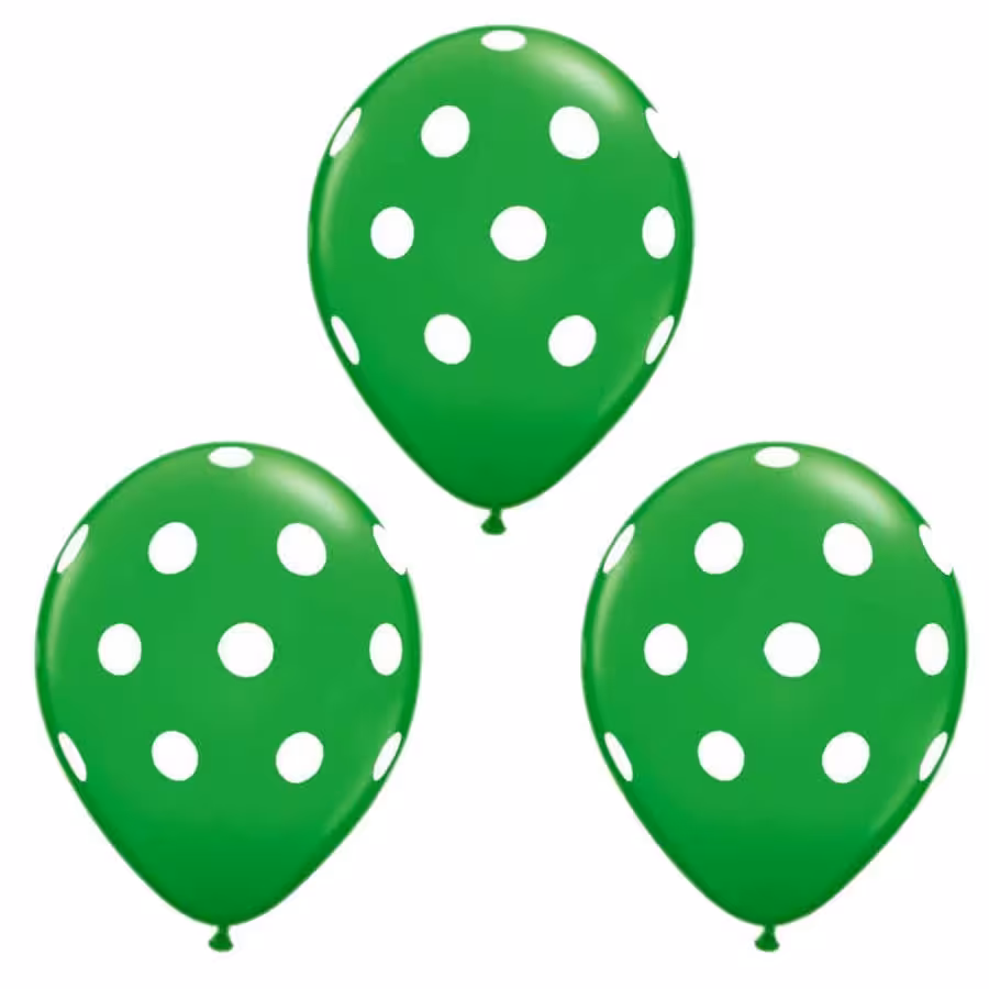  بادکنک بزرگ مدل خال دار بسته سه عددی ( رنگ سبز)