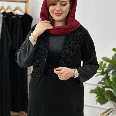 مانتو مجلسی مخمل مدل مروارید