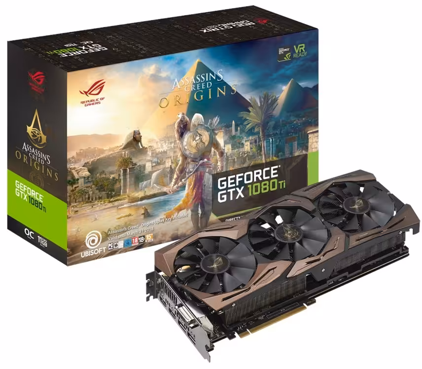 کارت گرافیک ایسوس راگ استریکس جی تی ایکس 1080 تی آی Assassin's Creed Origins با حافظه 11 گیگابایت