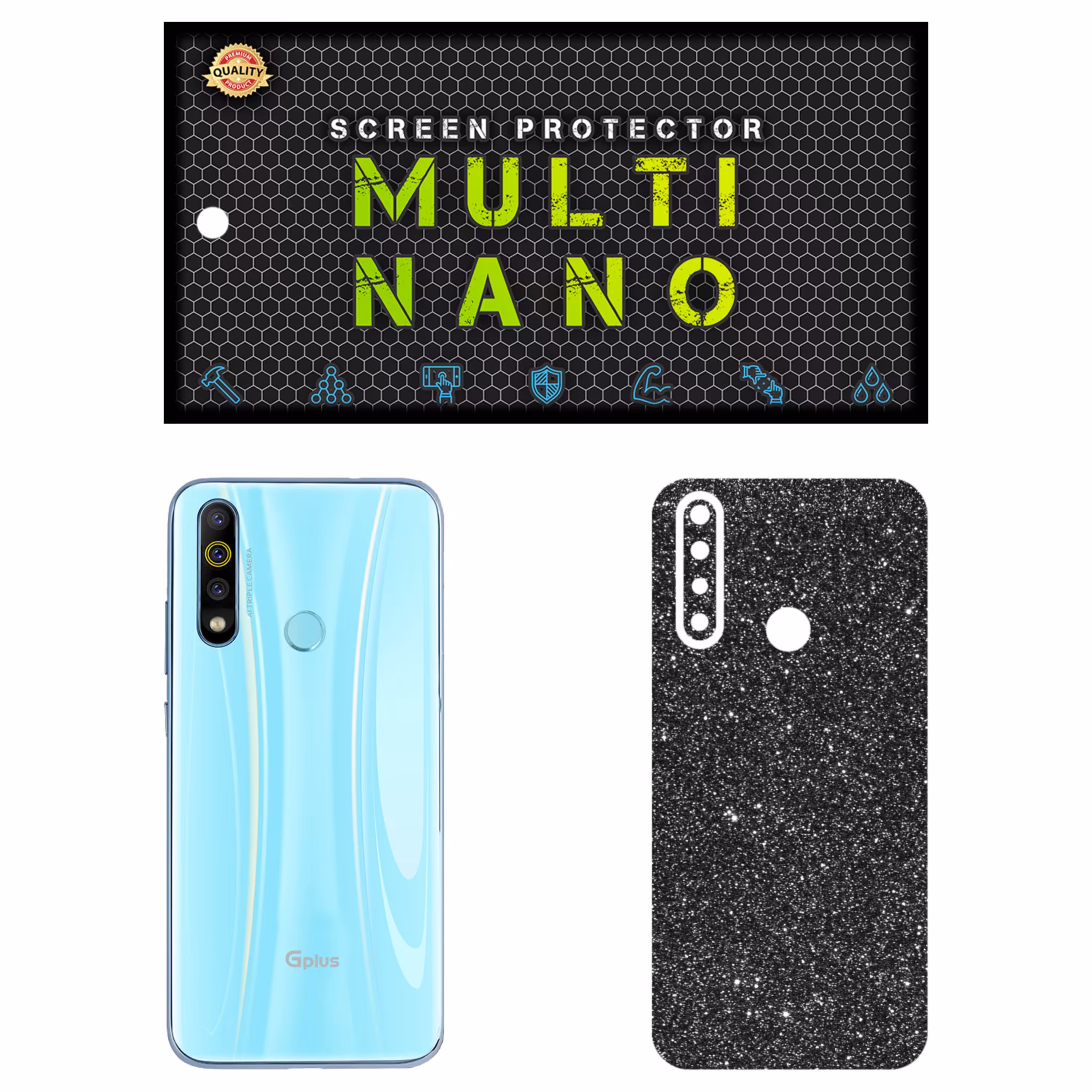 برچسب پوششی MultiNano مدل X-F1G برای پشت موبایل جی پلاس P10 رنگ خاکستری