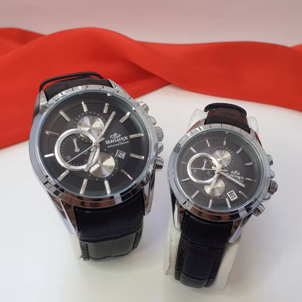 ساعت مچی مردانه و زنانه الگانس دارای روزشمار  موتور ژاپن ELEGANCE 