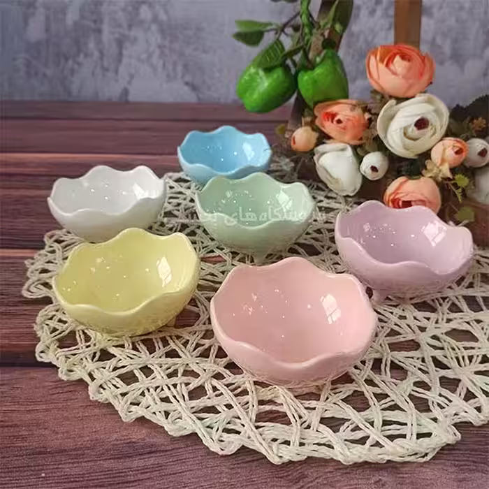 پیاله پایه دار رنگی سرامیکی