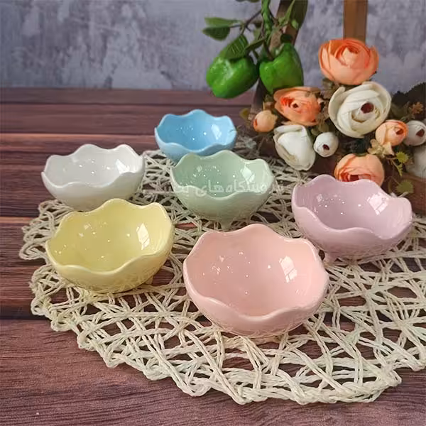 پیاله پایه دار رنگی سرامیکی