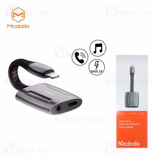 کابل تبدیل لایتنینگ اتصال همزمان هندزفری و شارژر توان 2 آمپر Mcdodo CA-6340 Audio Adapter