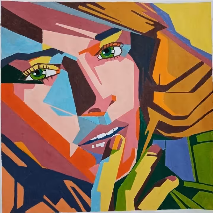 طراحی‌سبک‌پاپ‌آرت چهره دختر(چهره آنالیز شده)سایز25در25 بهمراه قاپ