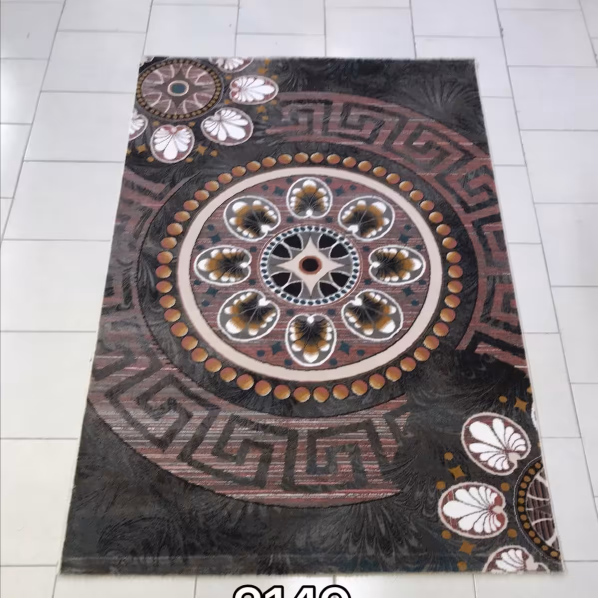 فرش فانتزی مدرن با زمینه طوسی صورتی سایز فرش 4 متری با قیمت تخفیفی (ارسال باتیپاکس، پس کرایه)