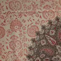 سفره قلمکاری نیلوفر قرمز ترنج دار 1در1 اعلا