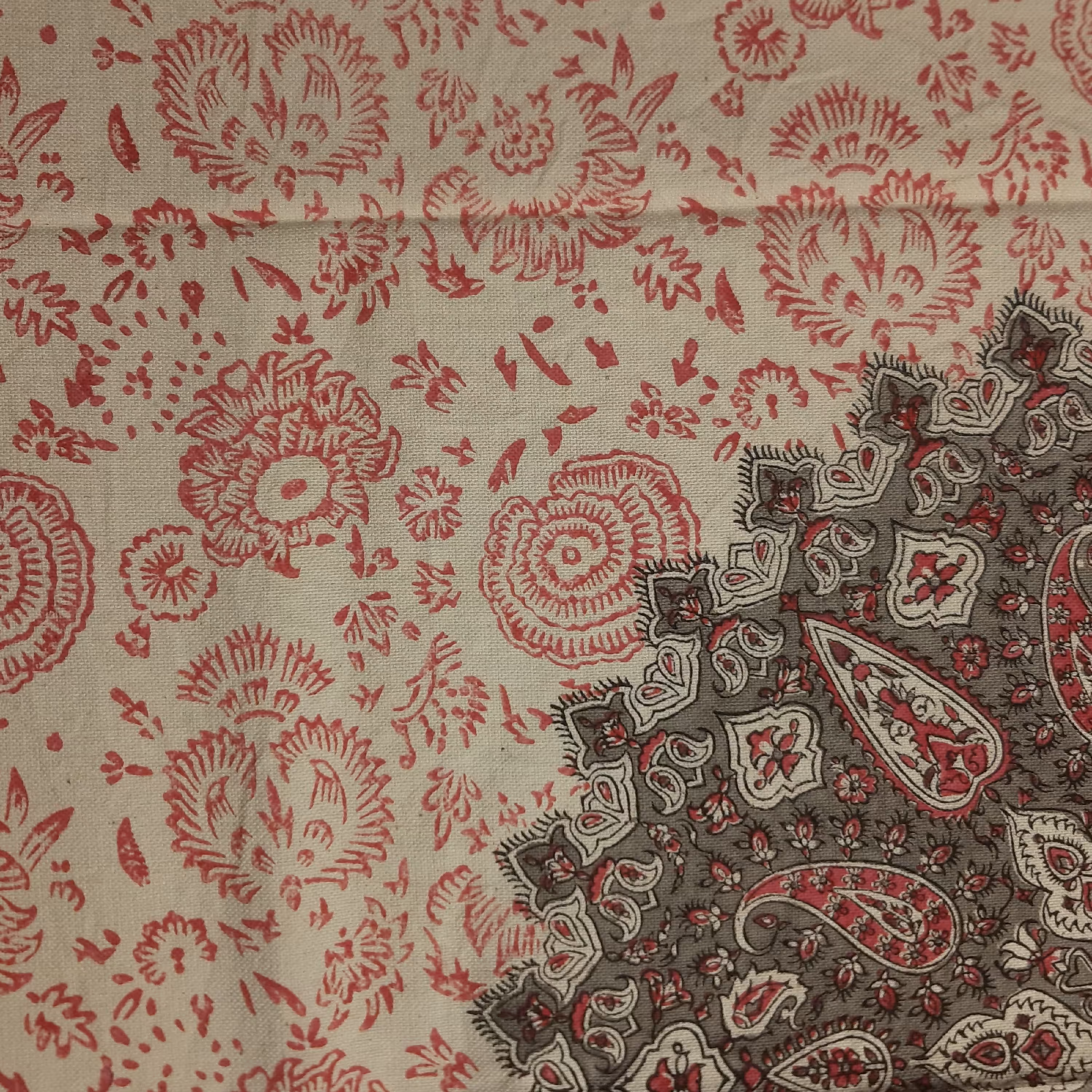 سفره قلمکاری نیلوفر قرمز ترنج دار 1در1 اعلا