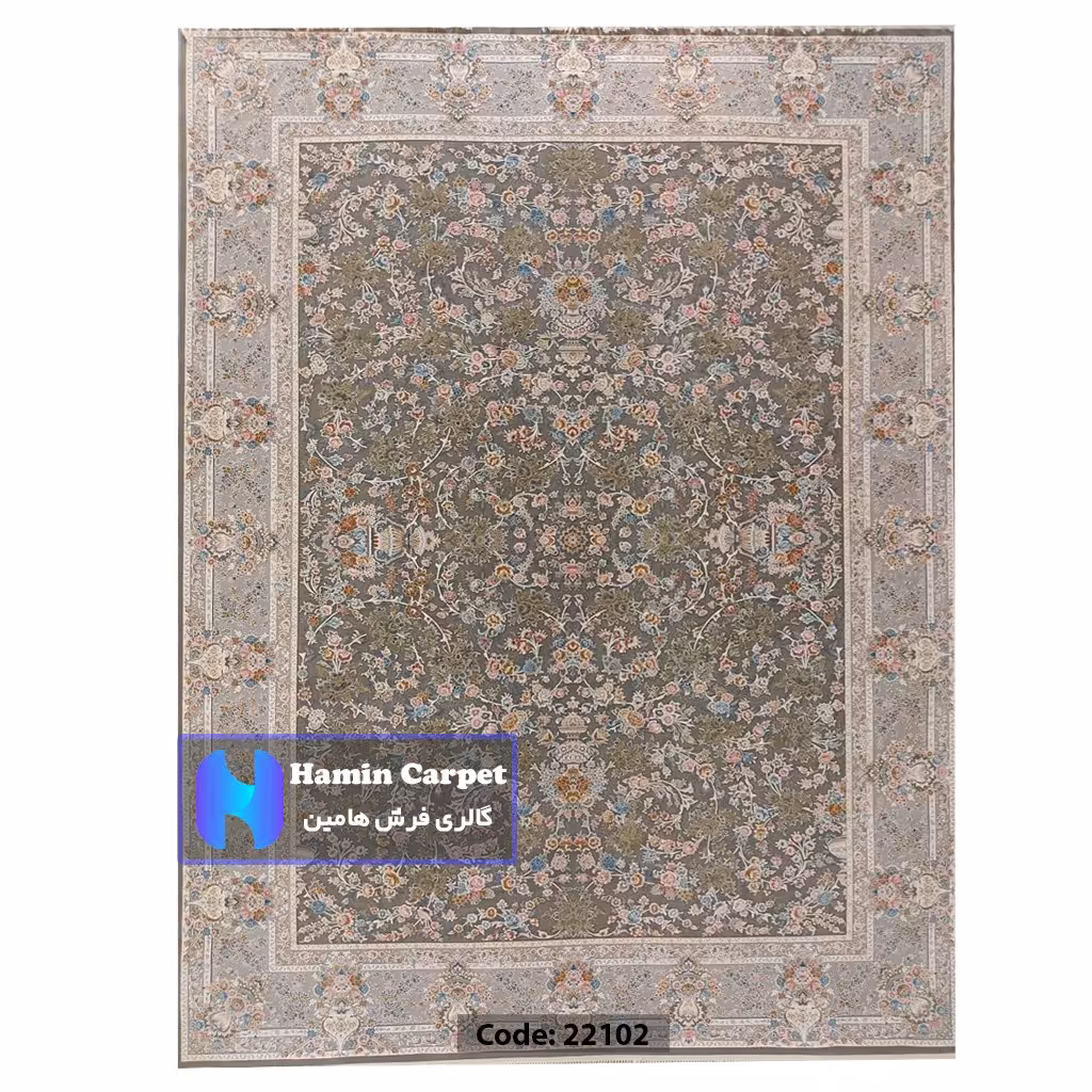 فرش 6 متری 1200 شانه تراکم 3600  نخ اکلریک گل برجسته کد AR22102