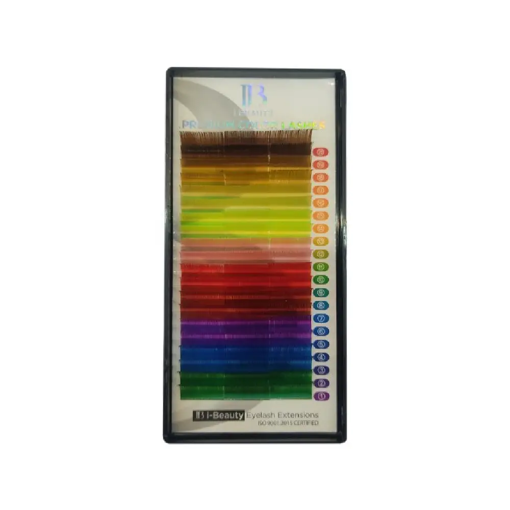 پالت مژه اکستنشن والیوم رنگی آی بی IB سایز میکس ضخامت 0.15 فر C - فروشگاه میرکمالی