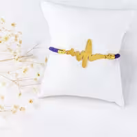 دستبند نخی بند آسانسوری پلاک استیل کد 11010