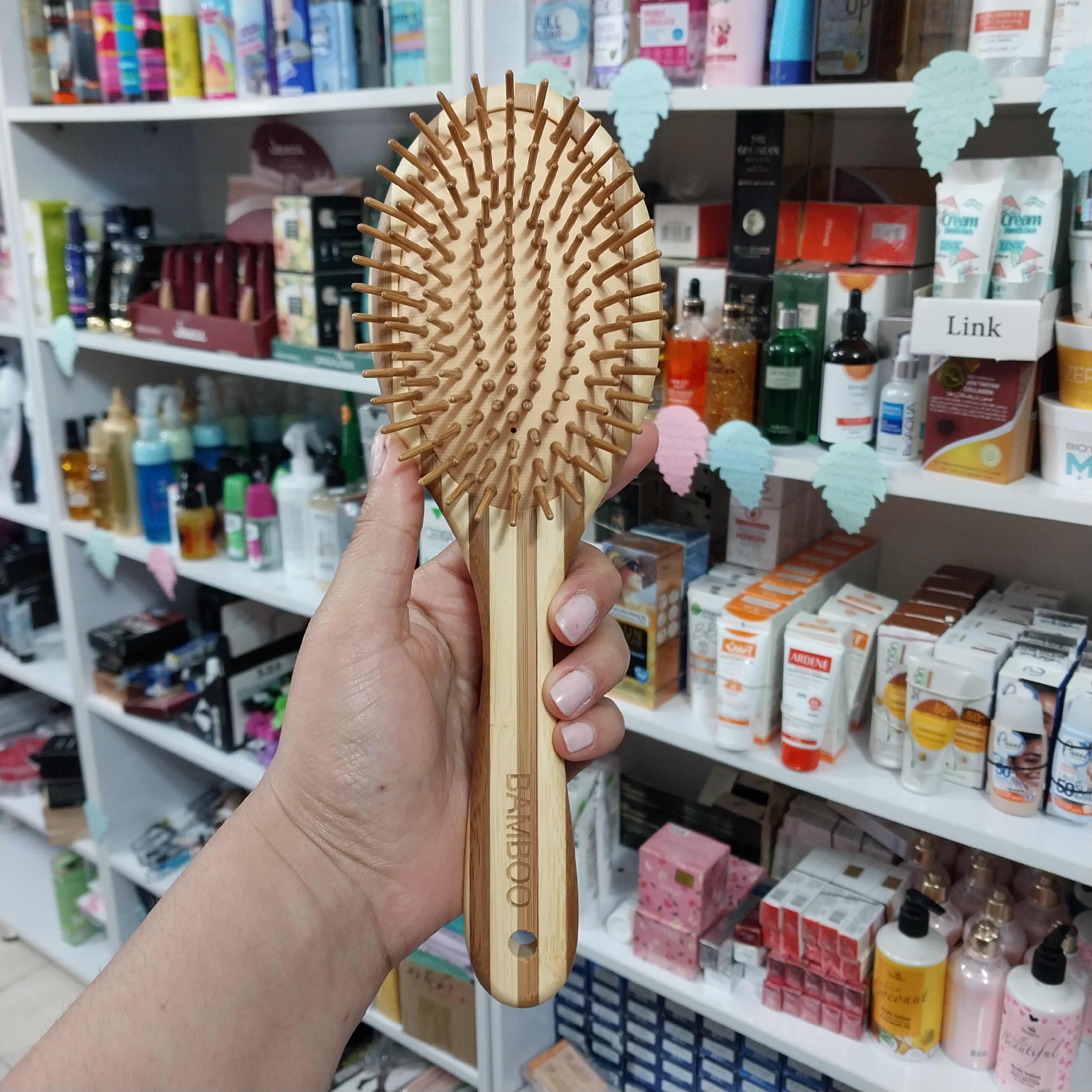 برس و شانه چوبی بامبو درجه یک مدل گورخری