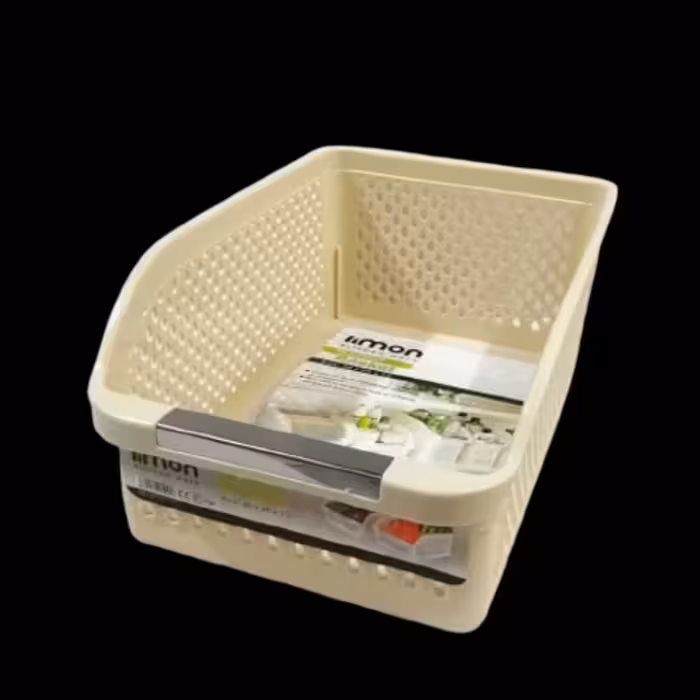 سبد نظم دهنده پهن پلاستیک لیمون با کیفیت عالی سایز بزرگ