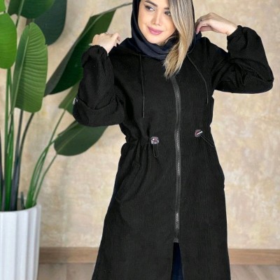 مانتو اسپرت زنانه مخمل مدل مانتو هودی بلندموجودی سوال شود