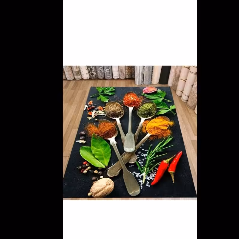 فرشینه آشپزخانه سفارشی مشتری سایز 100 در 150 پشت چرم استپ دار 