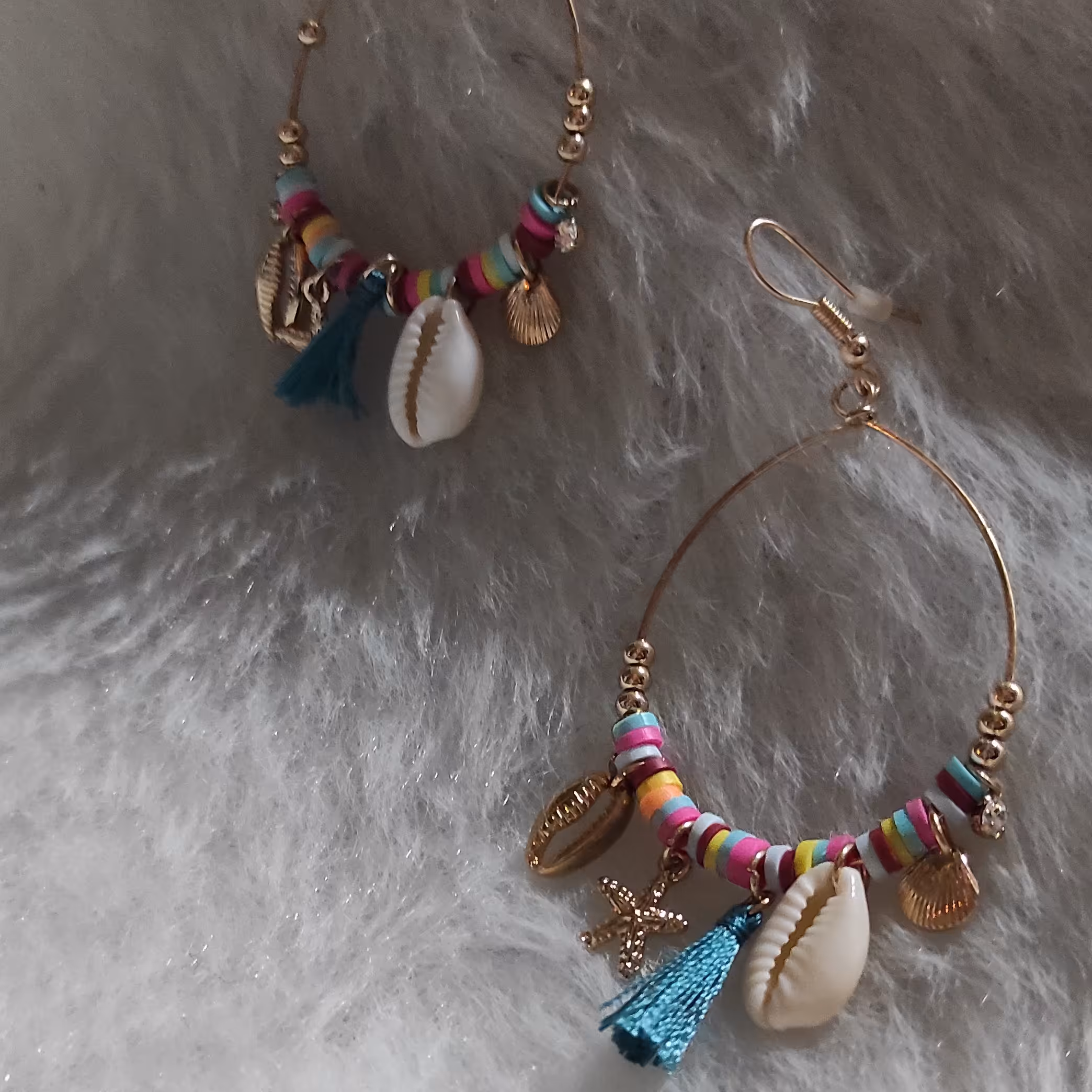 گوشواره رنگی صدفی