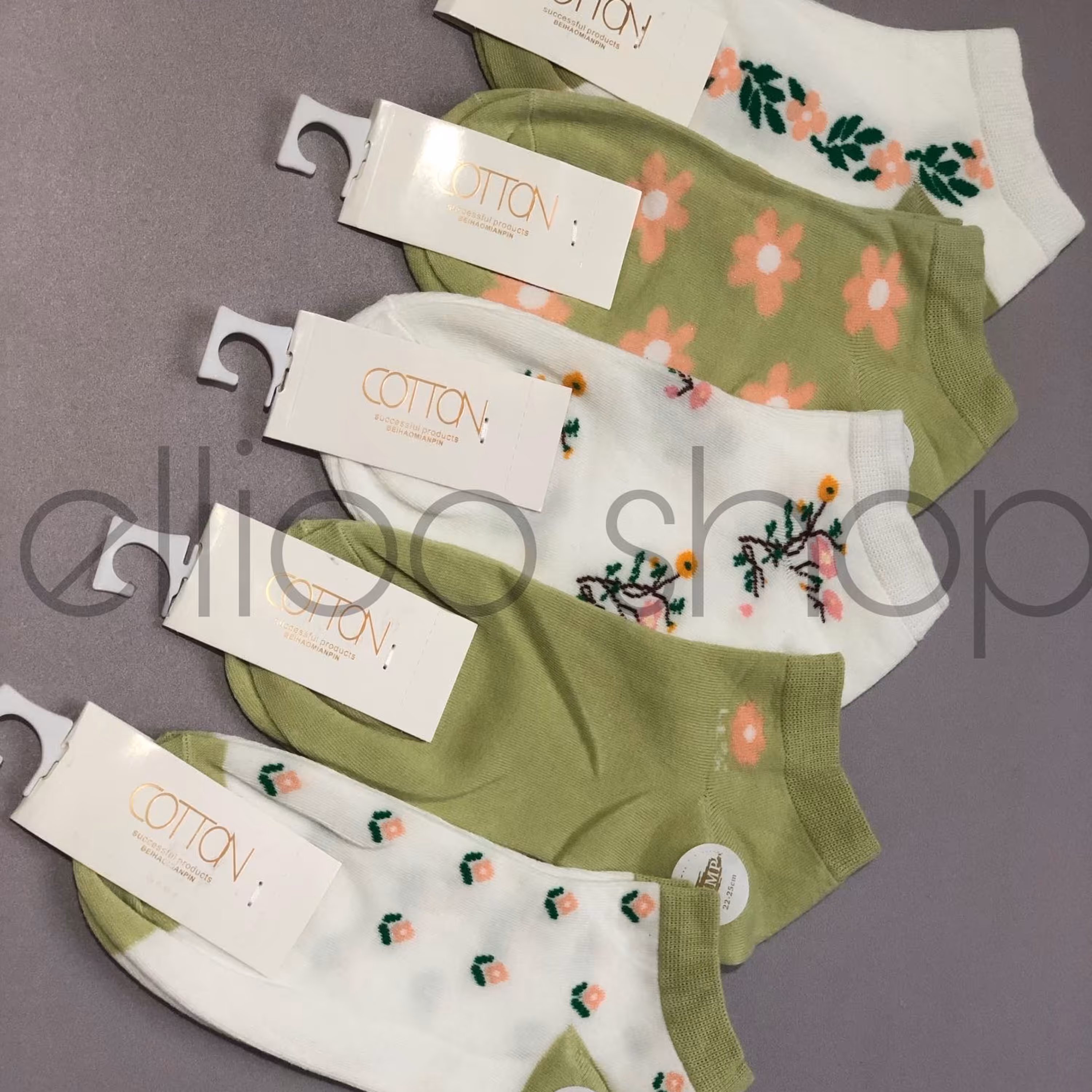 جوراب مچی طرح سبز و سفید وارداتی فری سایز