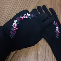 دستکش گلدوزی  با دست مجلسی طرح101 دست کش