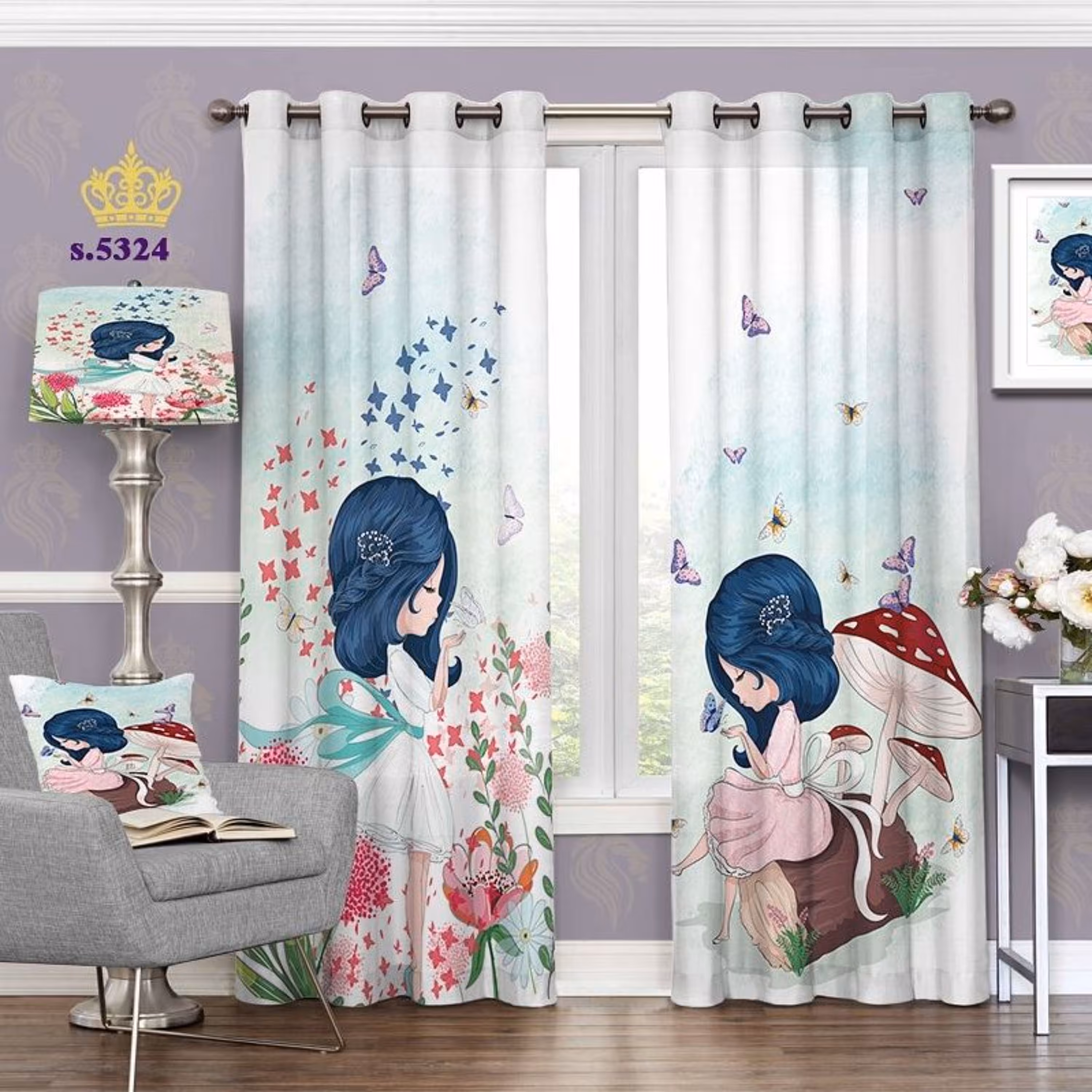 پرده اتاق کودک ( طرح فرشته )