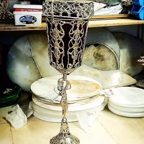 سطل و جا دستمالی برنزی