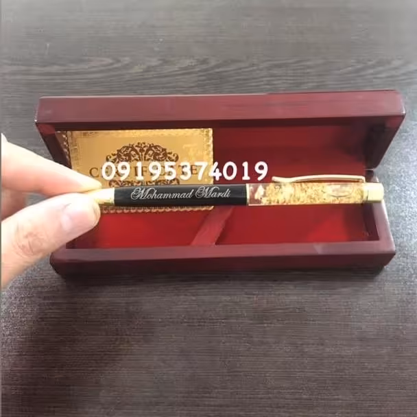 خودکار براده طلا  با جعبه  اصلی با شناسنامه و امکان حک اسم 