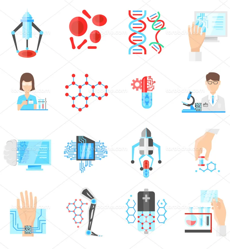 وکتور 16 آیکون پزشکی | گرافیک با طعم تربچه