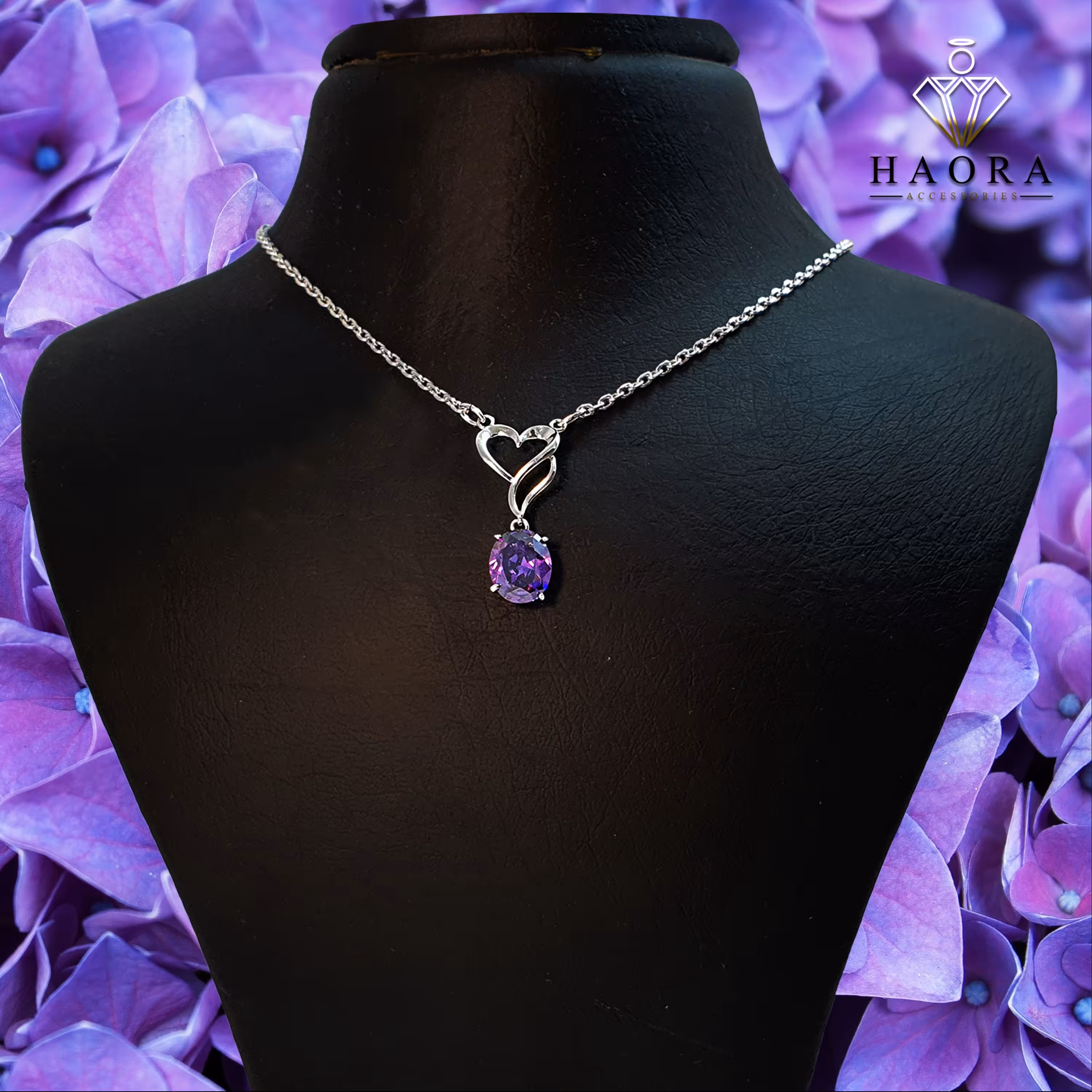 گردنبند زنانه ژوپینگ مدل قلب طرح جواهری