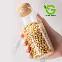 بطری پیرکس شیشه ای پارچ درب چوب پنبه ای 350 میلی لیتر برند اولالا کد  Gw51203006