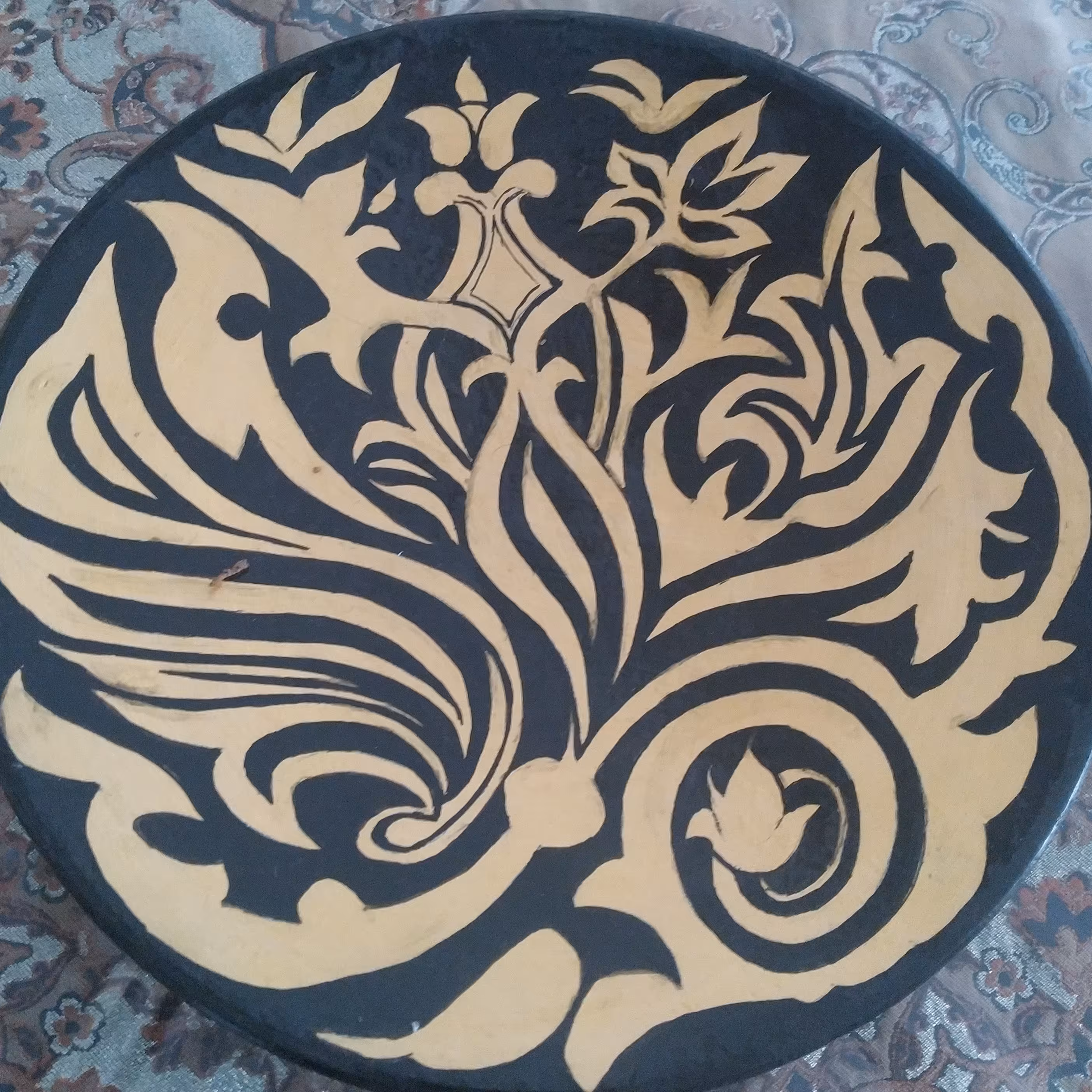 بشقاب سفال طرح زیبا .سایز 25سانتی.قابل شستشو