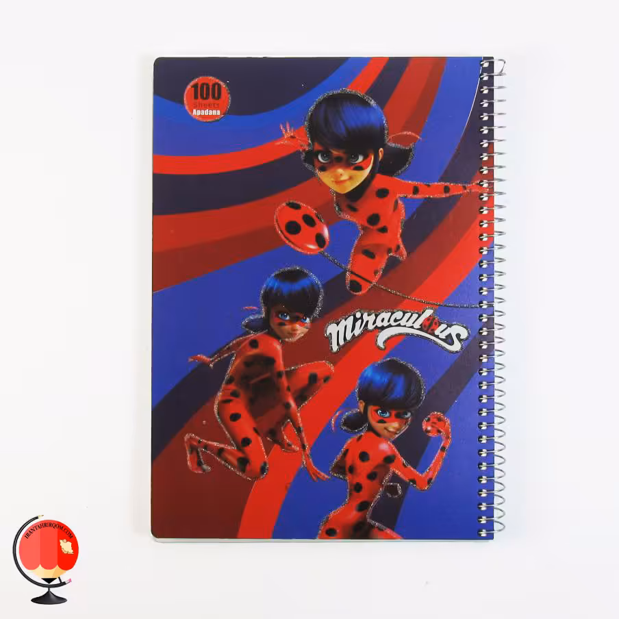 دفتر مشق 100 برگ سیمی طرح دختر کفشدوزکی آپادانا