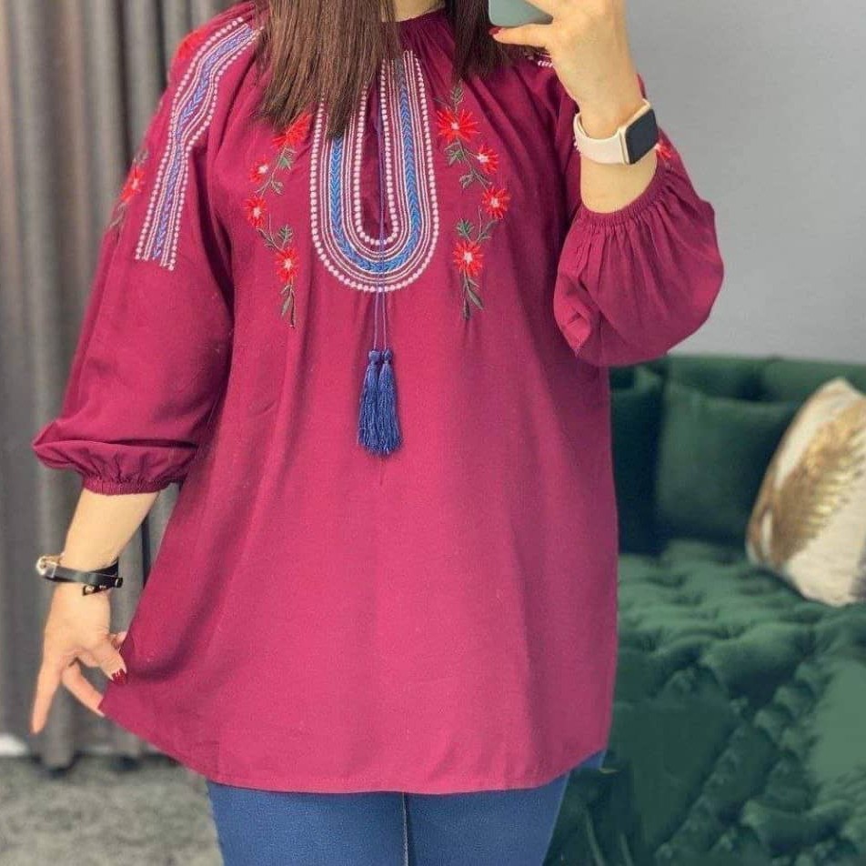 شومیز نخی گلدوزی
