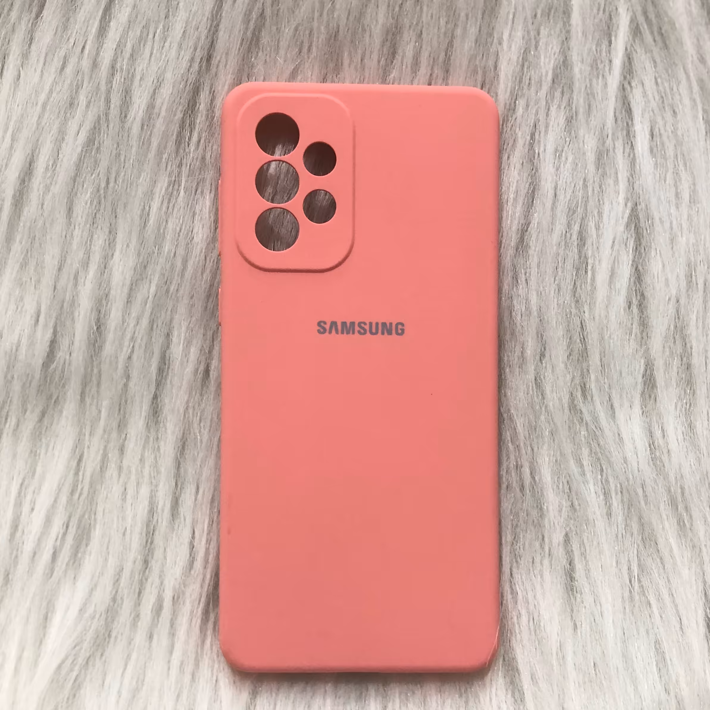 گارد سامسونگ A73  سیلیکونی ویتنامی اورجینال رنگ صورتی پاکنی داخل مخمل 