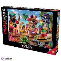 پازل 1000 تکه آناتولین مدل Dogs Drinking Smoothies on a Tropical Beach کد 1102