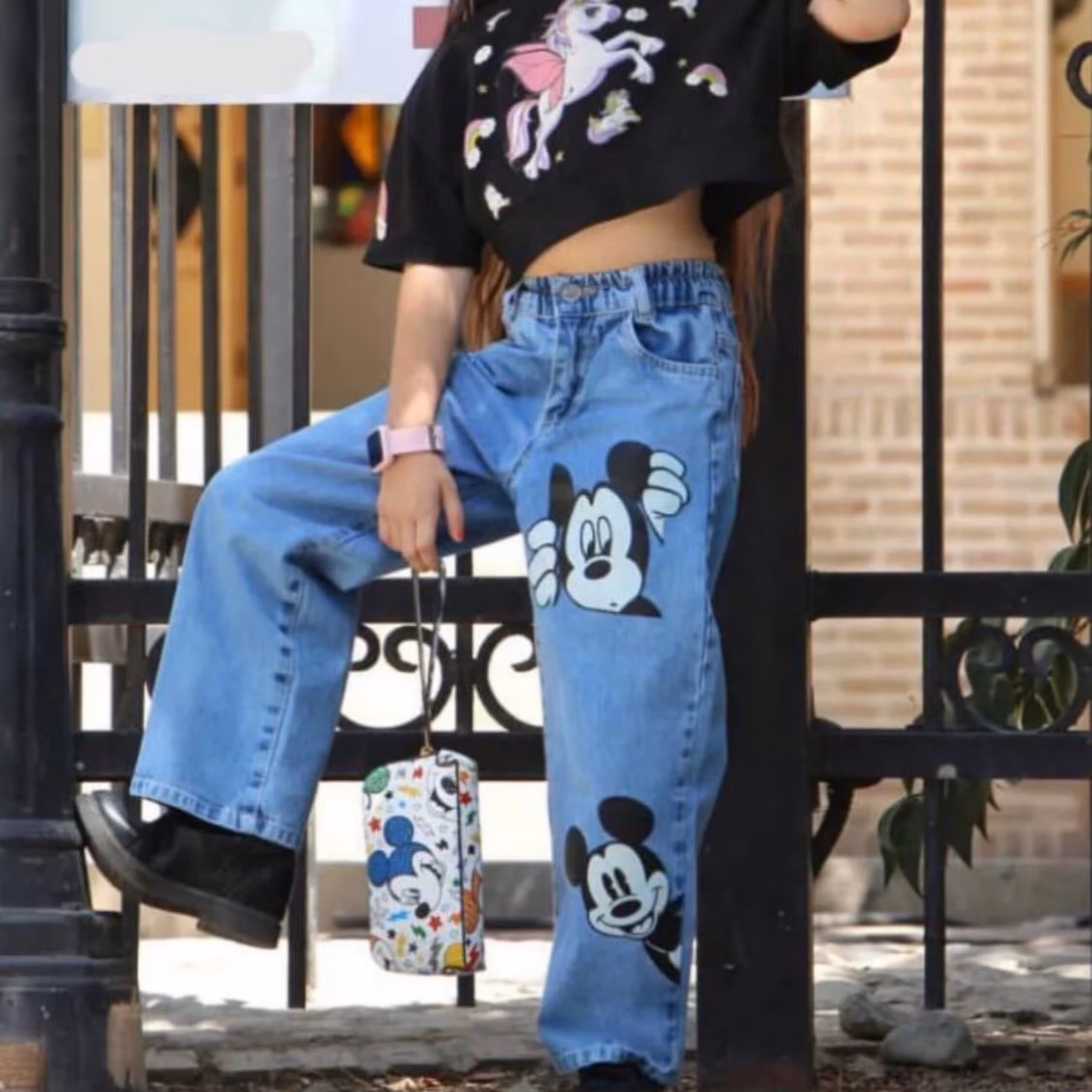 شلوار بگ دخترانه میکی موس