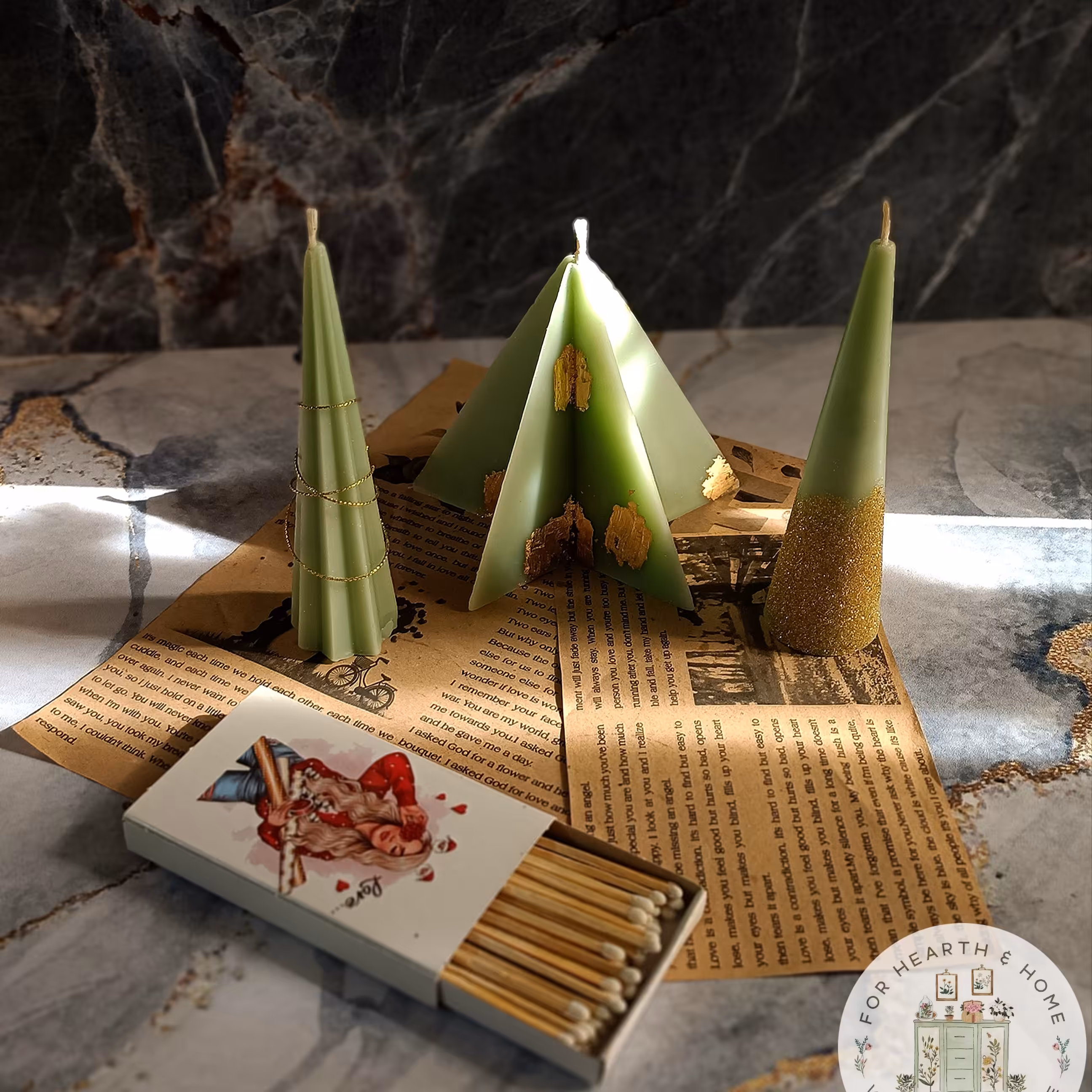 شمع دستساز دکوری 3 عددی 