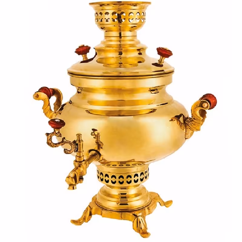 سماور زغالی عالی نسب مدل زرینه با ظرفیت 5 لیتر