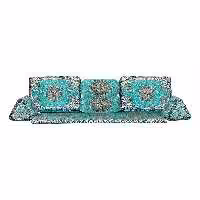 ست 7 تکه پشتی سنتی طرح شاه نشین رنگ سبز 