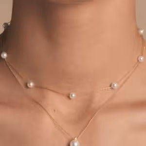 گردنبند مروارید دولاین استیل رنگ ثابت