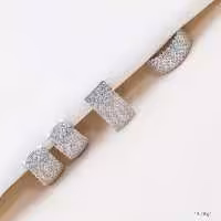 نیم ست نقره طرح پرنس پهن با انگشتر تمام نگین کد 1673