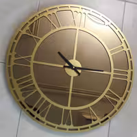 ساعت دیواری آینه ای شیک رنگ طلایی  کد6124